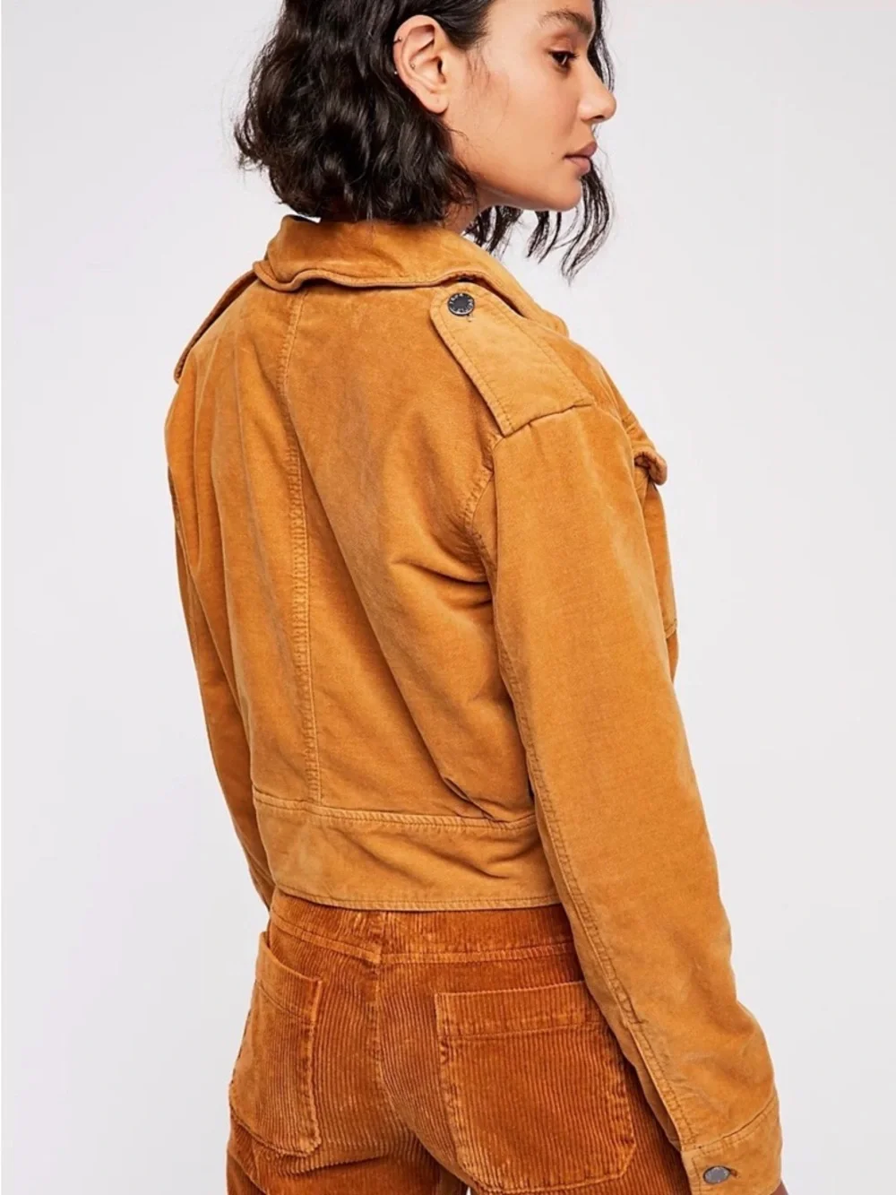 Free People Everlyn Jacket Corduroy Utility Jacket in Camel - Picture 3 of 9